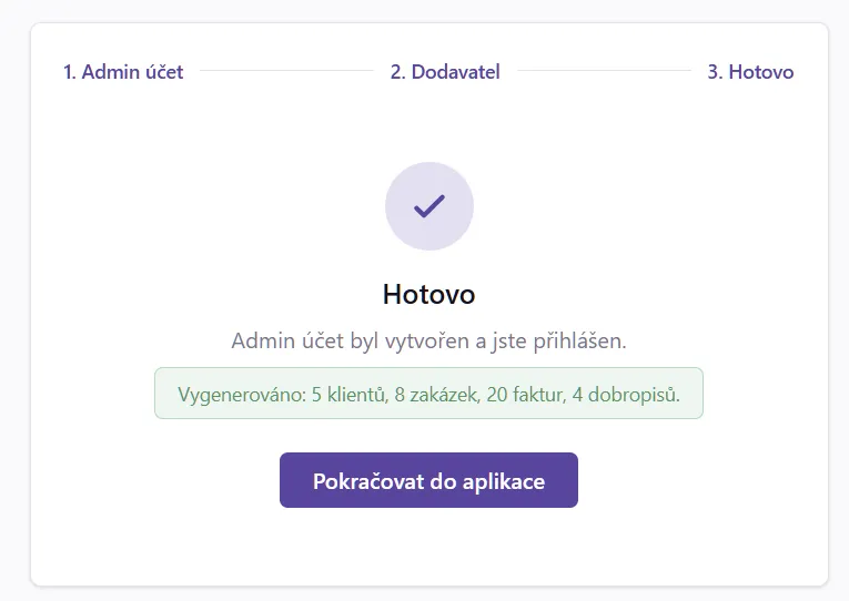 Setup wizard krok 3