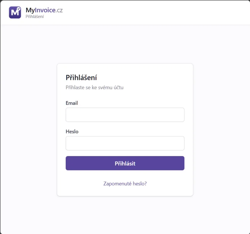 Přihlašovací obrazovka