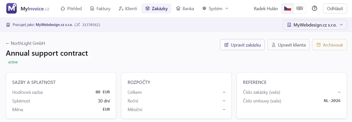 Detail zakázky